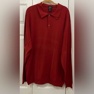 Jos A Bank Signature Collection Polo Men’s  100% Silk Sweater Red XXL